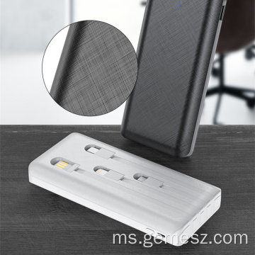 Power bank 10000mAh dengan 4 Kabel Cas Buatan Dalam